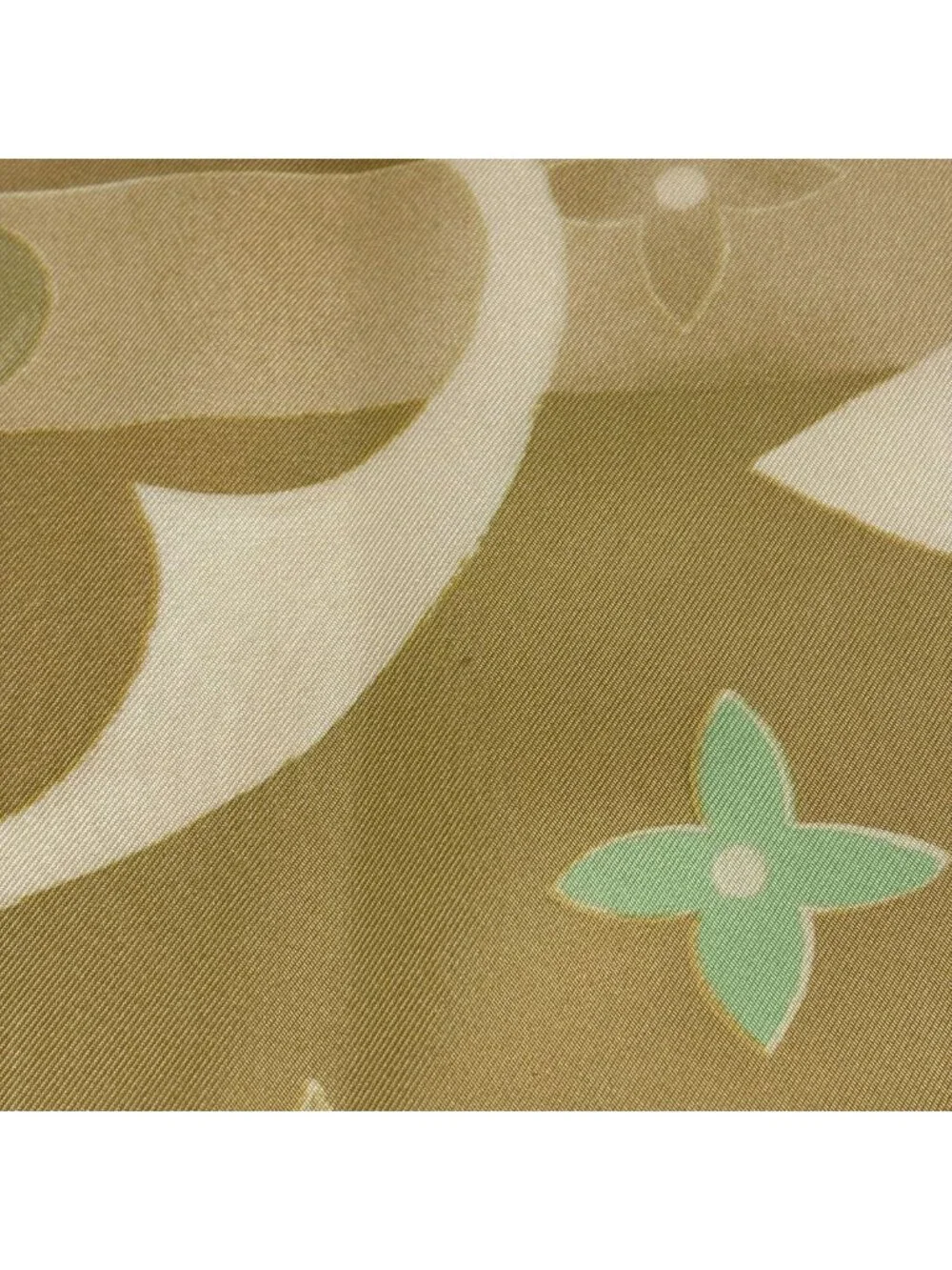 Louis Vuitton Scarf Monogram Silk Green Beige